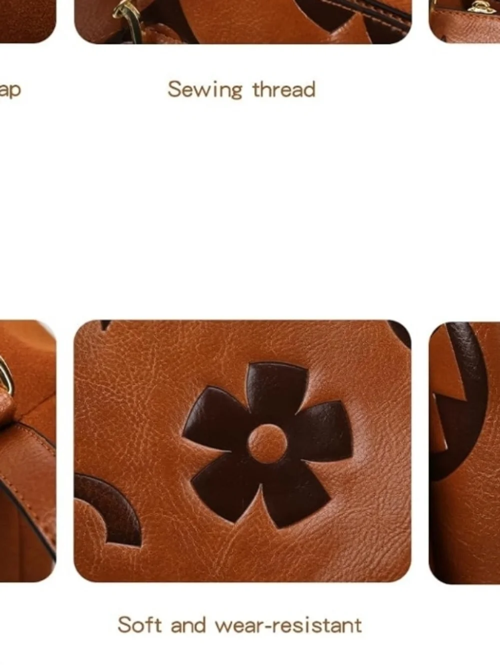 Women's Tan Embossed Floral Tote Bag - Picture 5 of 8